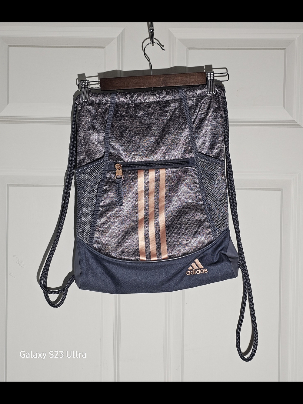 Adidas Alliance II Sackpack Drawstring Bag Jersey Onix Grey Rose Gold Sport